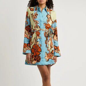 Alemais ondine printed twill mini shirt dress